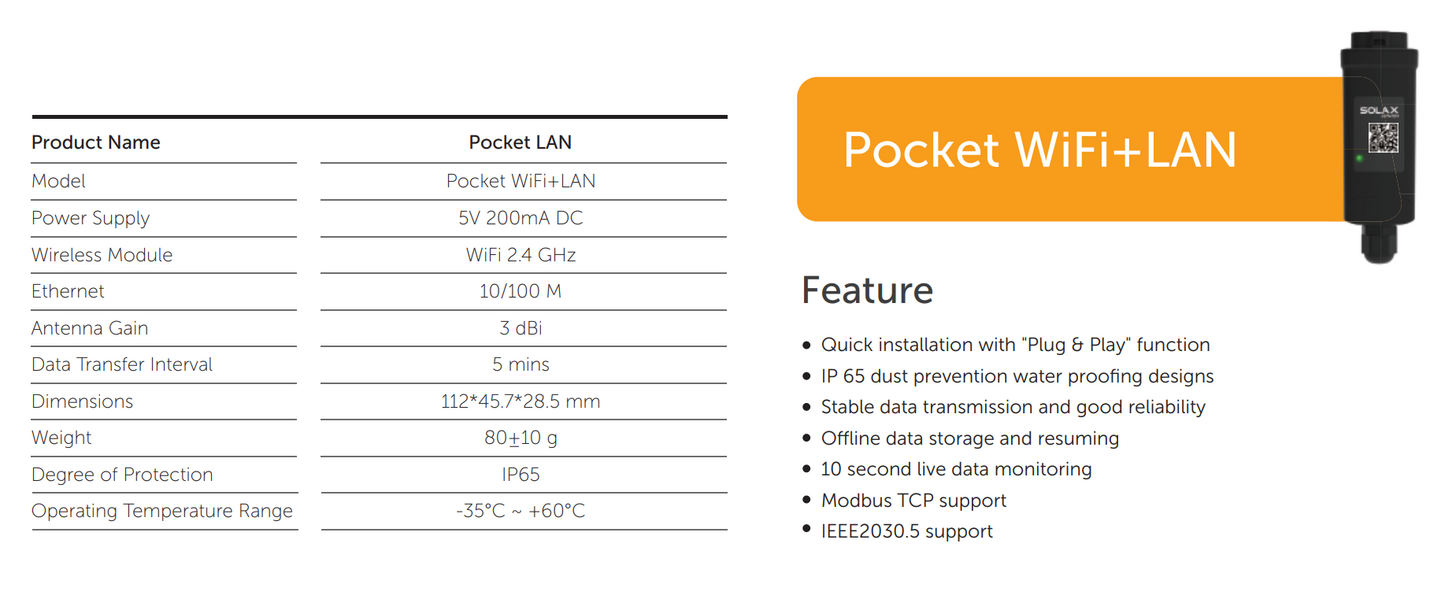 Solax Wifi + Lan Dongle V3-plus