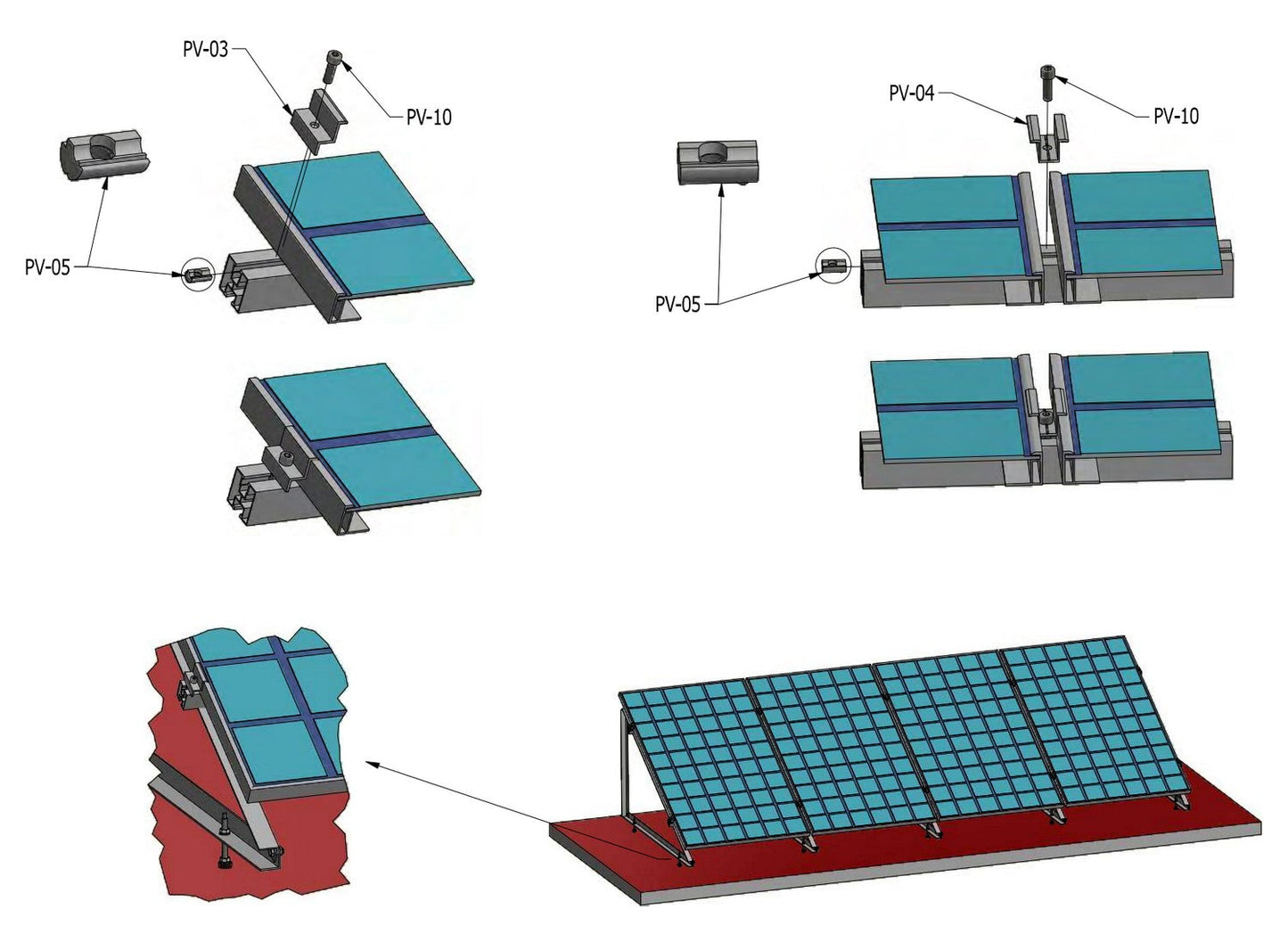 Montagedreieck 15 Grad - vertikal 1400 x 1352 x 374