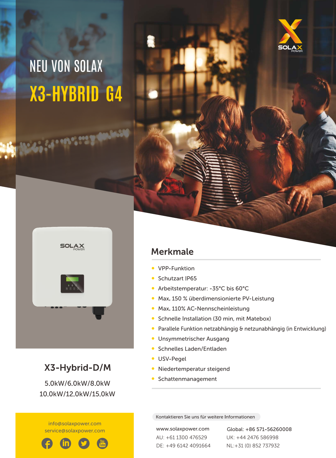 SolaX X3 Hybrid 15.0 D G4 - lagernd in Graz