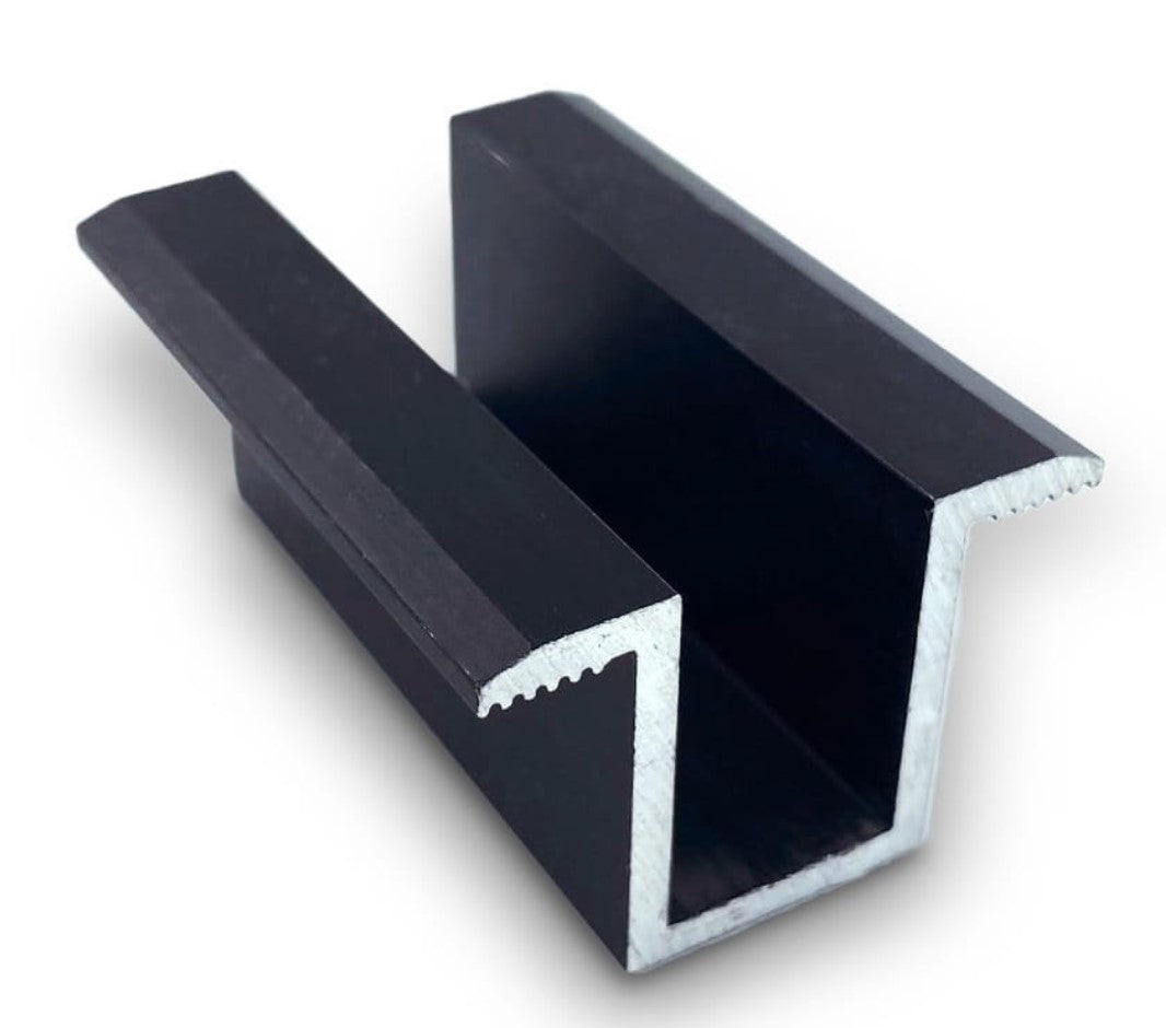 Modul - Mittelklemme H24 Aluminium 6060 Bohrung M8 - schwarz eloxiert