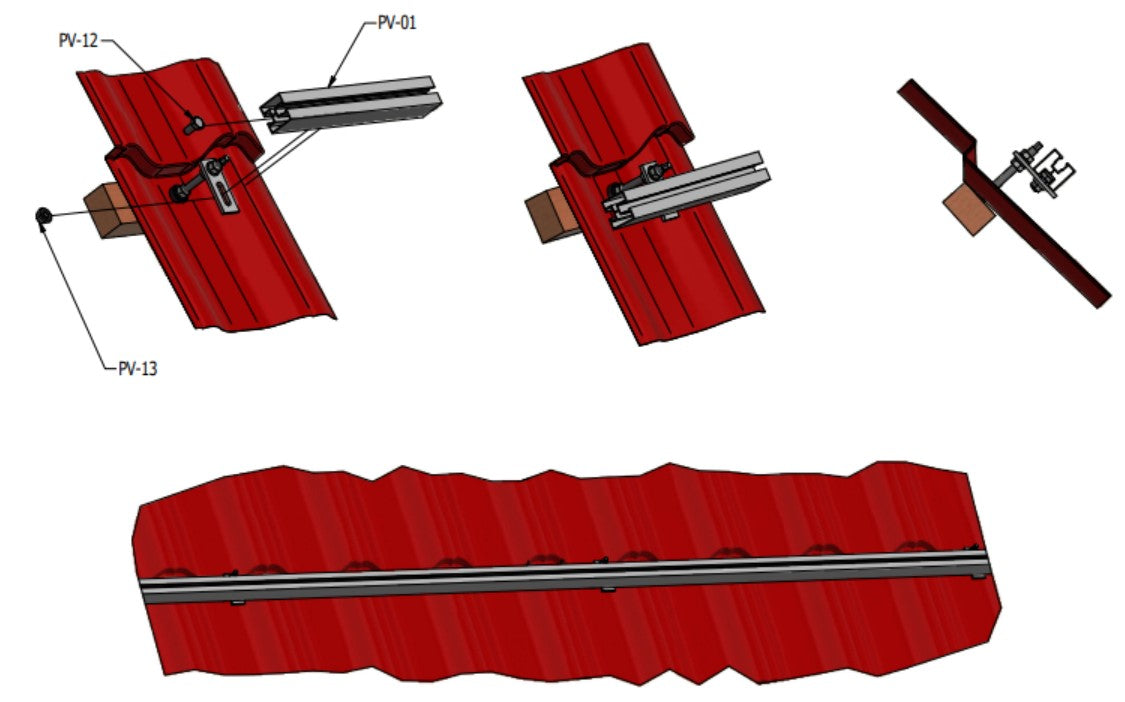 Aluminium-Montageprofil 40x40 Länge: 1950 mm für Sechskantschraube schwarz