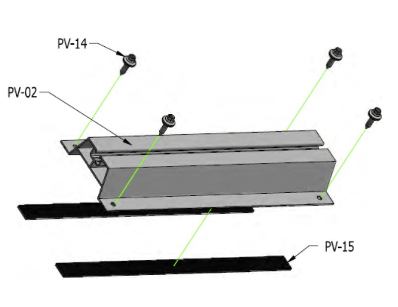 Trapezbrücke H-40 aus EPDM für Dächer aus Trapezblech