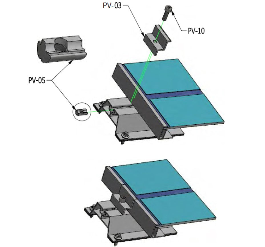 Trapezbrücke H-40 aus EPDM für Dächer aus Trapezblech