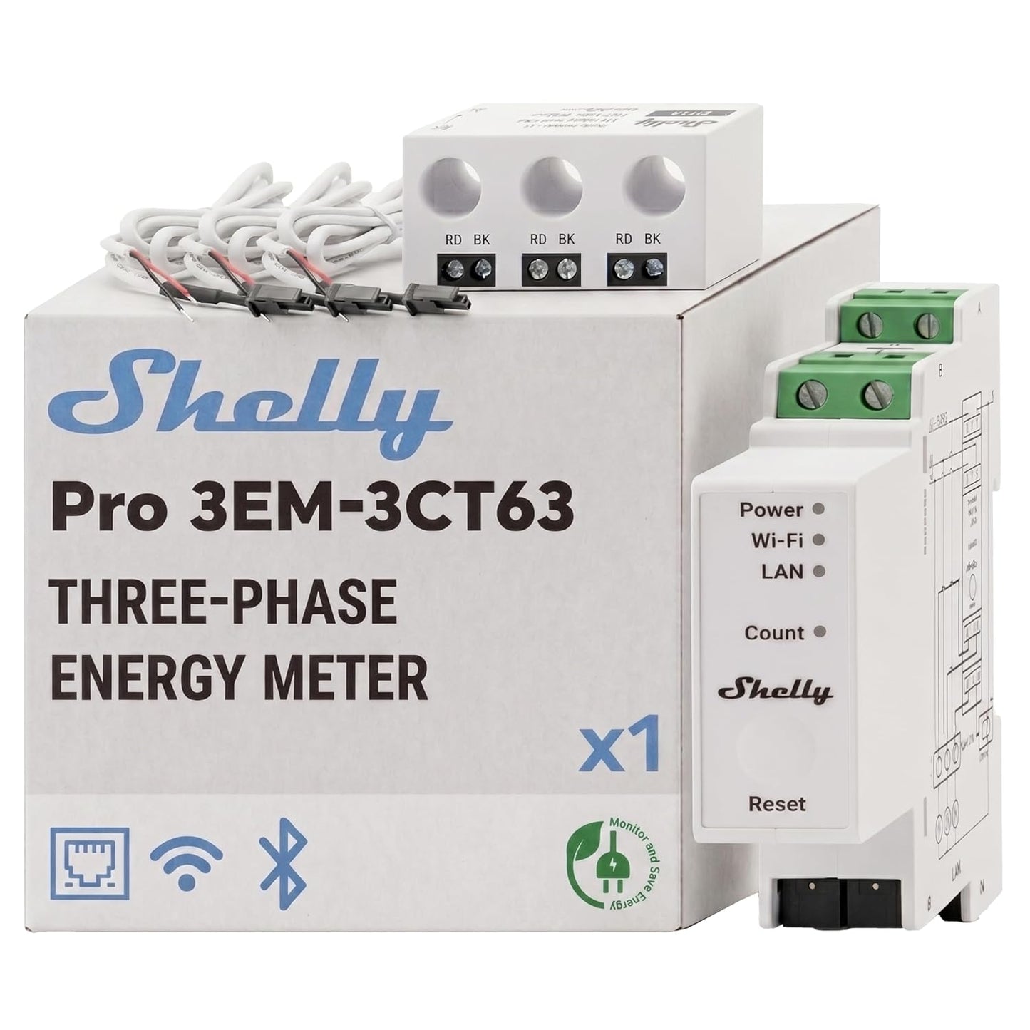 Shelly Pro 3EM – 3CT63 Energiezähler für PV-Anlagen